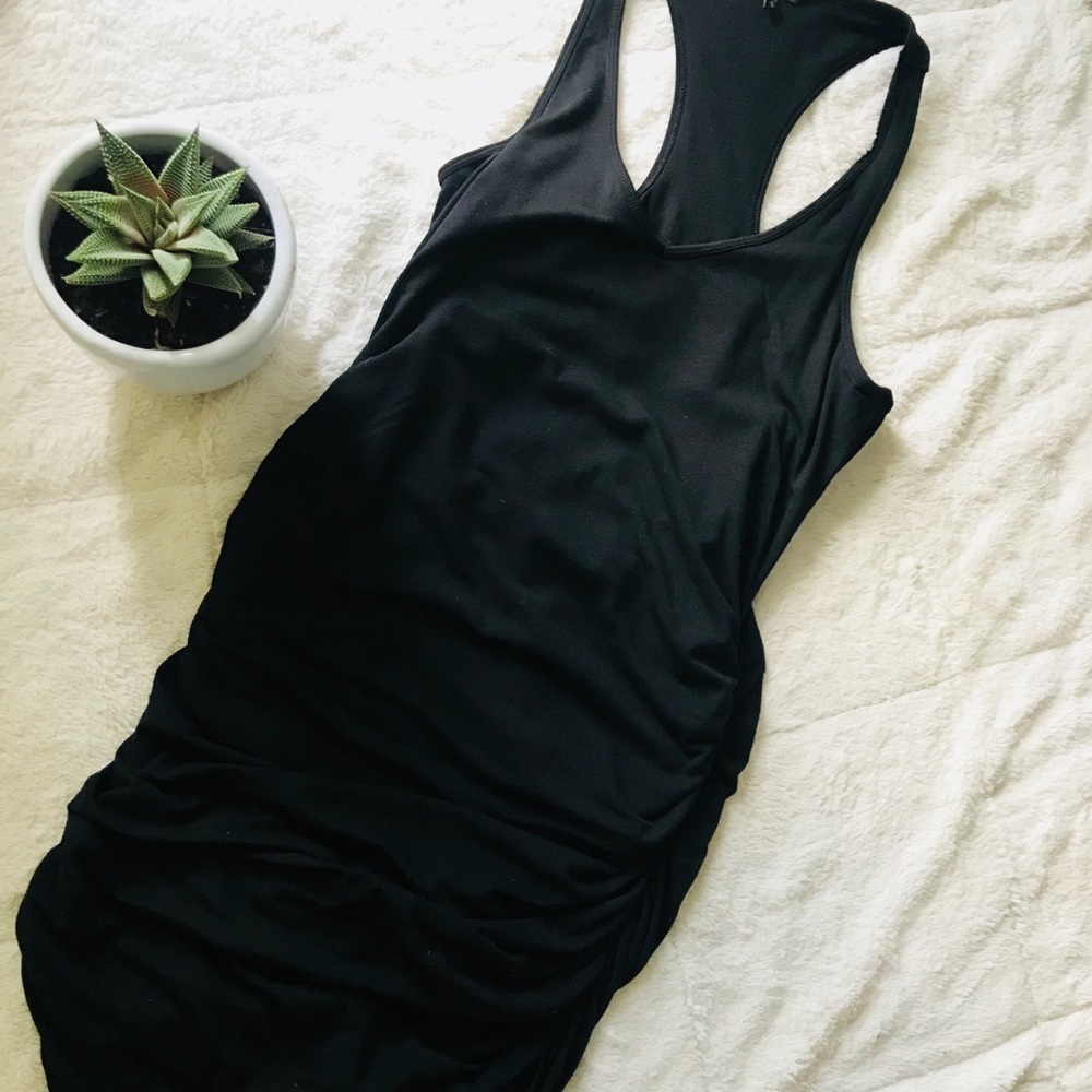 Express Black Ruched Mini Dress